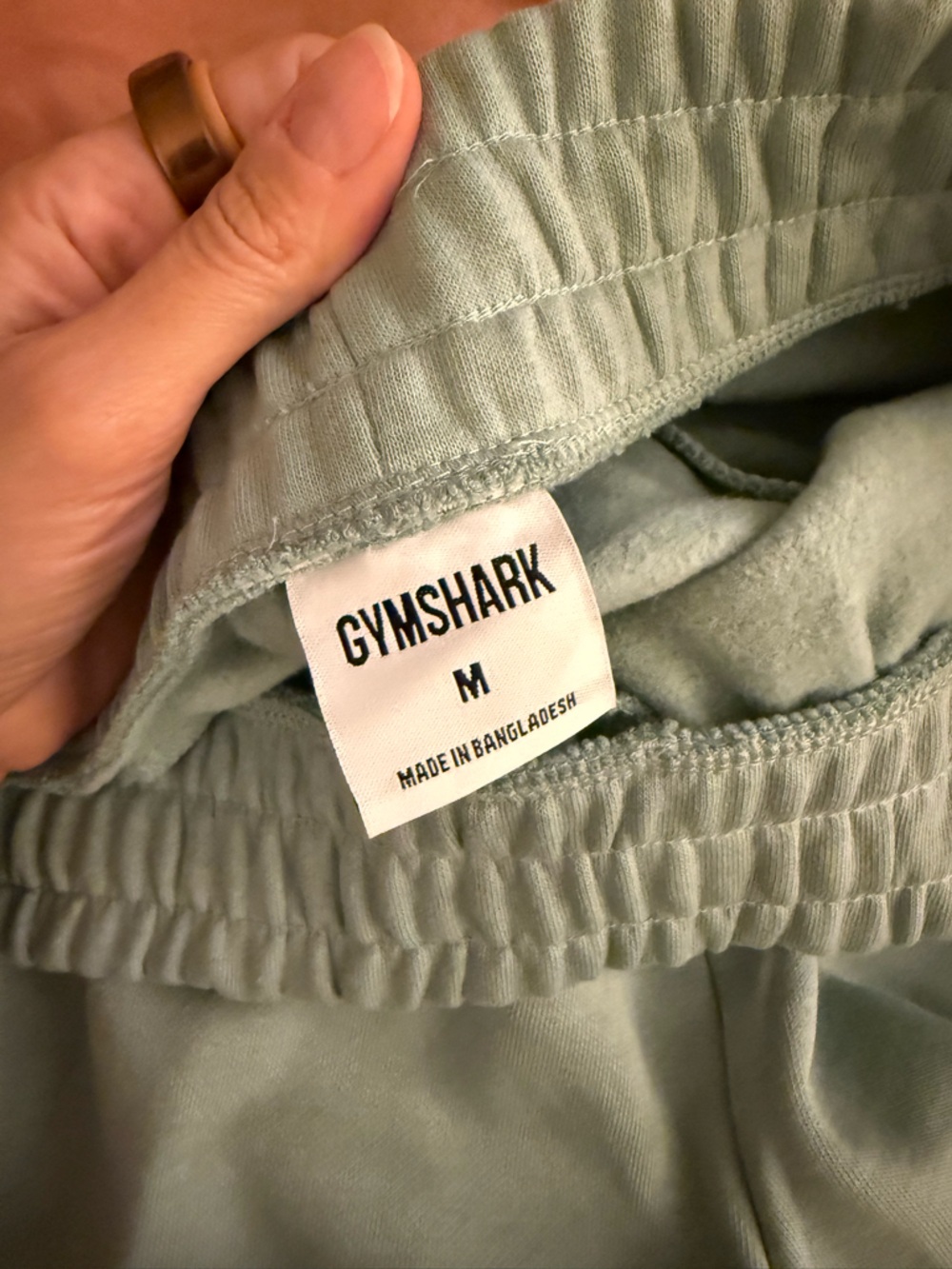 Gymshark Sage Green Dolphin Hem Sweat Shorts - Picture 3 of 3